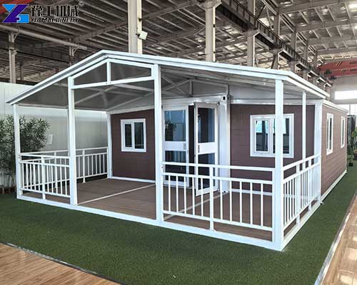portable container house with wood grain color