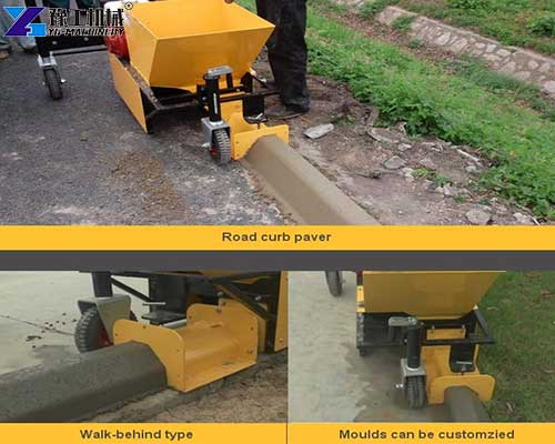 concrete curb extruder is working concrete curb extruder is working