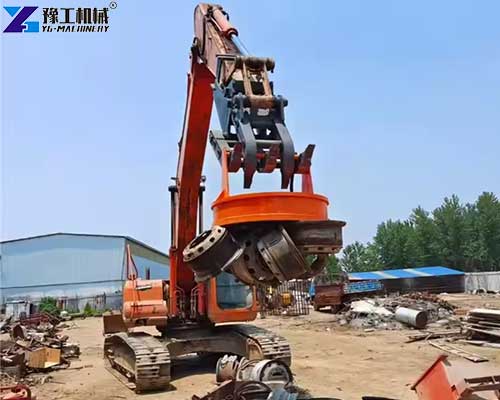 excavator magnet attachment is working excavator magnet attachment is working