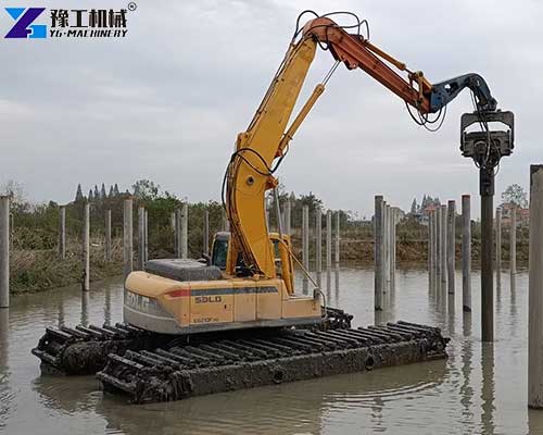 excavator mounted pile hammer