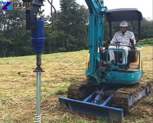 excavator pile driver attachment