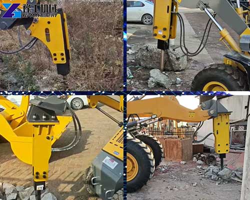 hydraulic breaker machine is working
