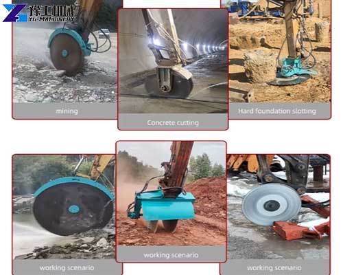 hydraulic rock saw for excavator working scene hydraulic rock saw for excavator working scene
