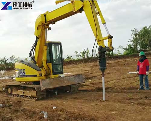 portable pile driver for excavator