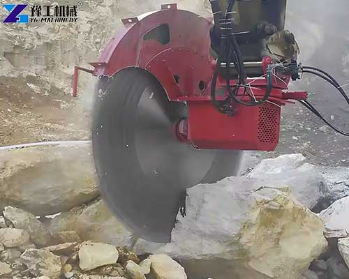 rock saw attachment for excavator working scene