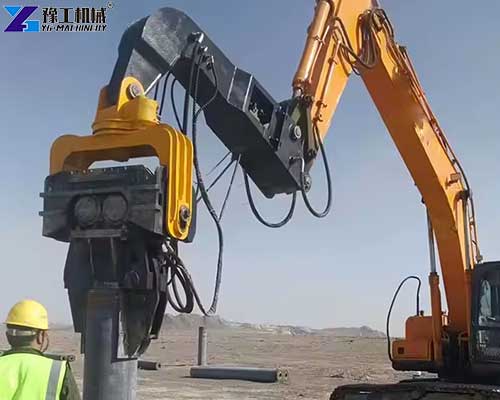 simple excavator pile driver attachment