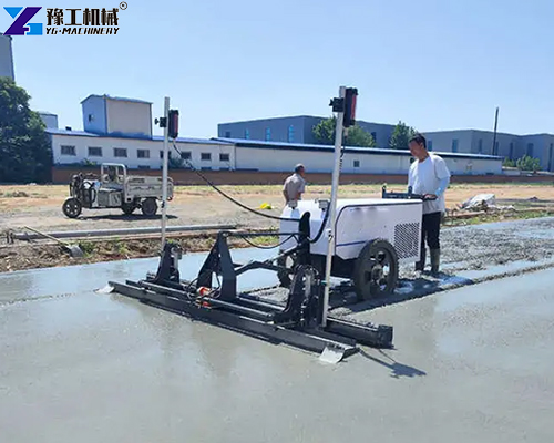 concrete lazer screed machine is working concrete lazer screed machine is working